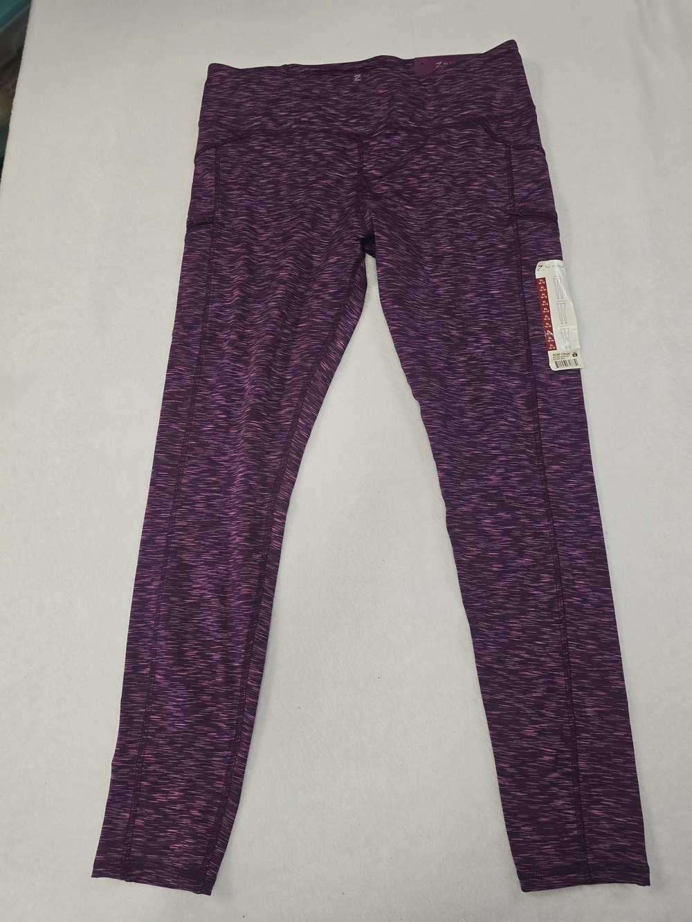 High-Rise Purple Space-Dye Performance Leggings with Side Pockets